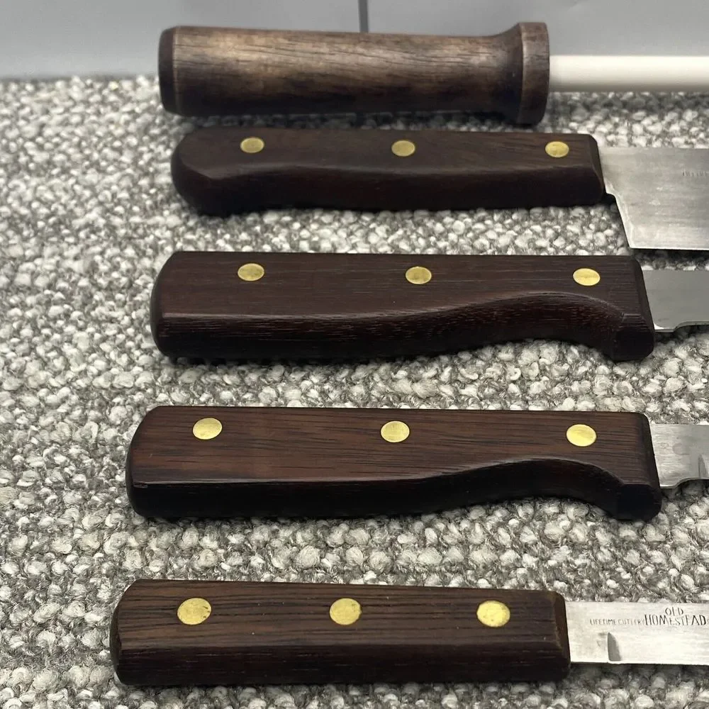 Old Homestead Knife Set 4 Knives Sharpener‎ With Holding Block
